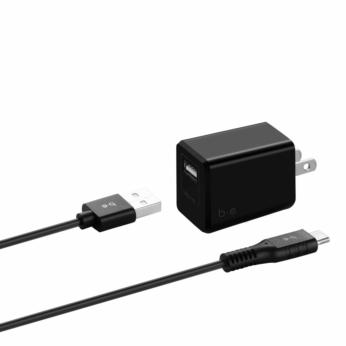 Wall Charger 2.4A with USB-C Cable Black