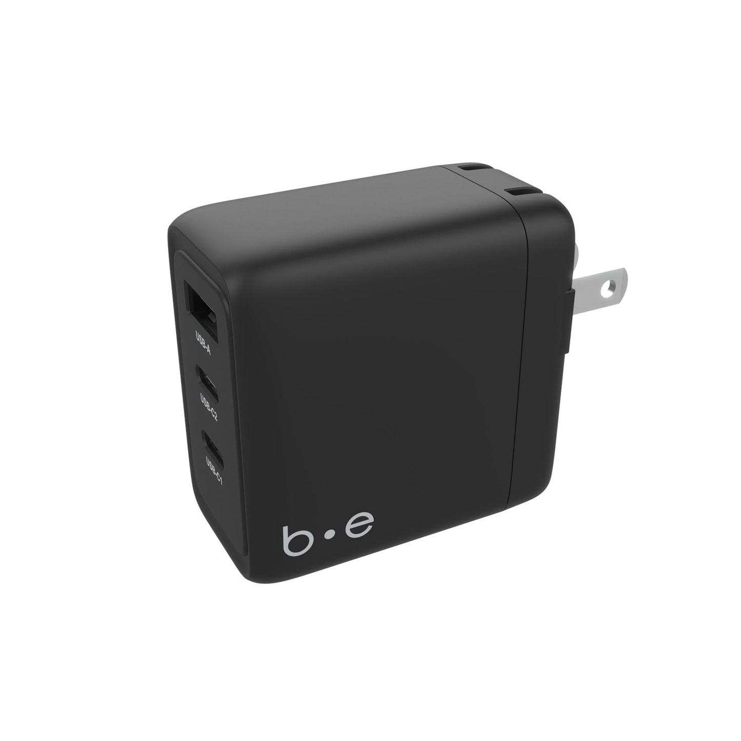 Wall Charger 3 Port 65W Power Delivery 2USB-C and USB-A Black Matte