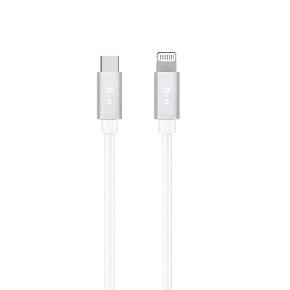 Braided Charge/Sync USB-C to Lightning Cable 6ft White