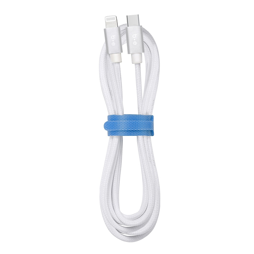 Braided Charge/Sync USB-C to Lightning Cable 6ft White