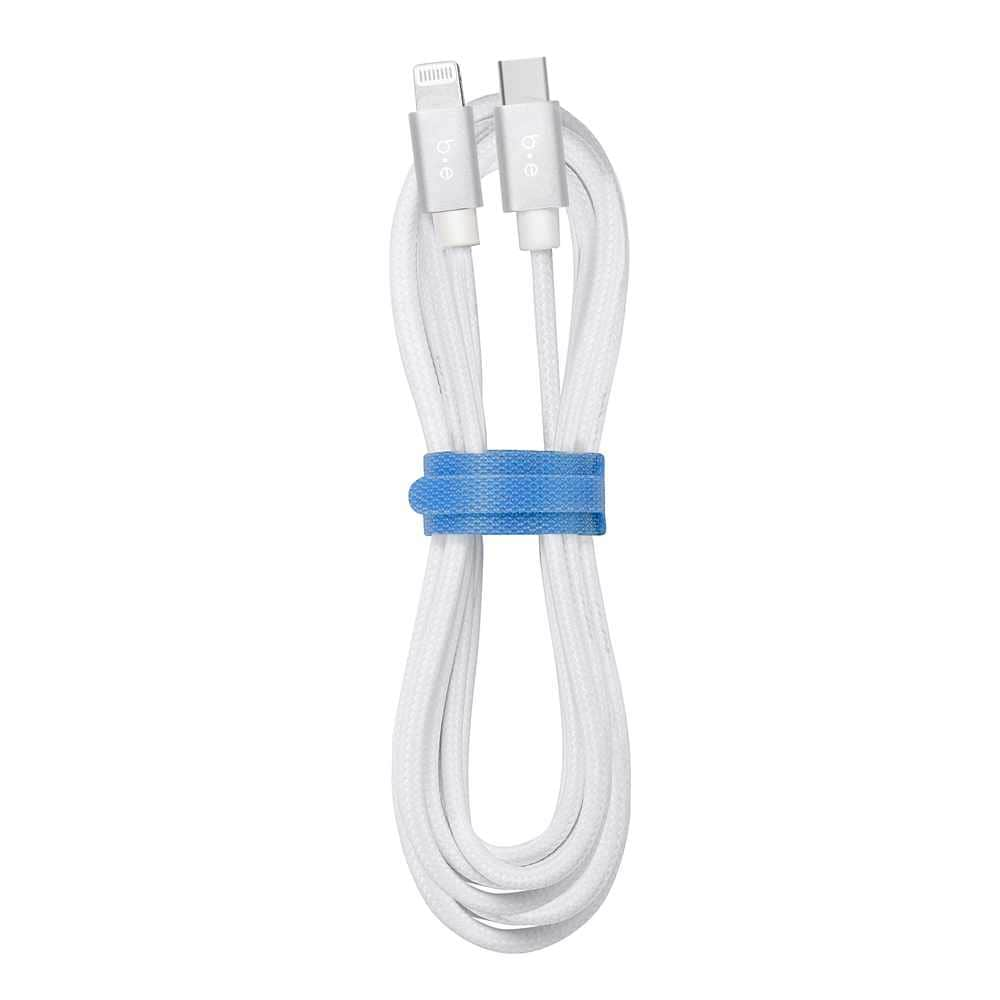 Braided Charge/Sync USB-C to Lightning Cable 6ft White