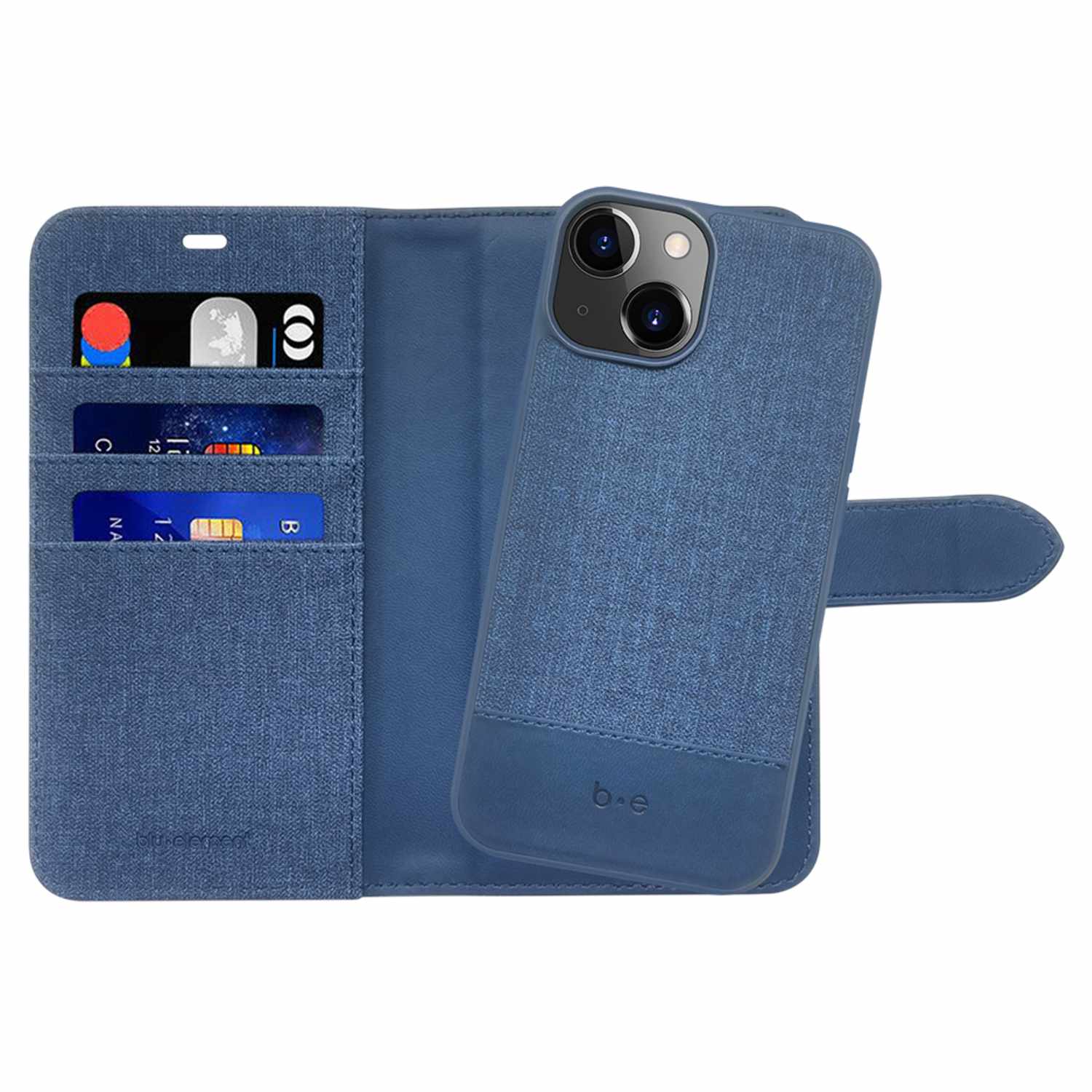 2 in 1 Folio Case Lazuli Blue for iPhone 14/13 Cases Blu Element 