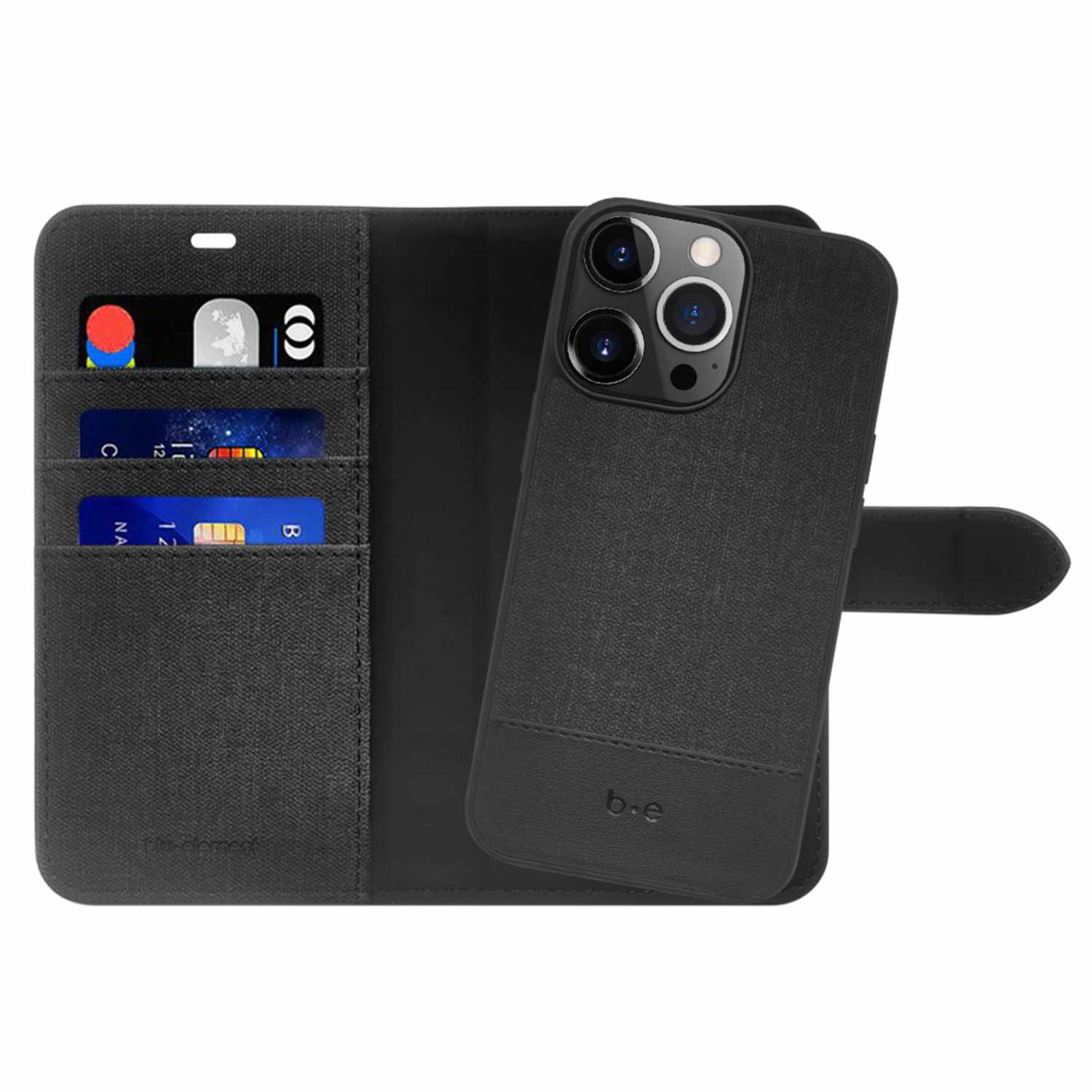 2 in 1 Folio Case Black for iPhone 14 Pro Cases Blu Element 