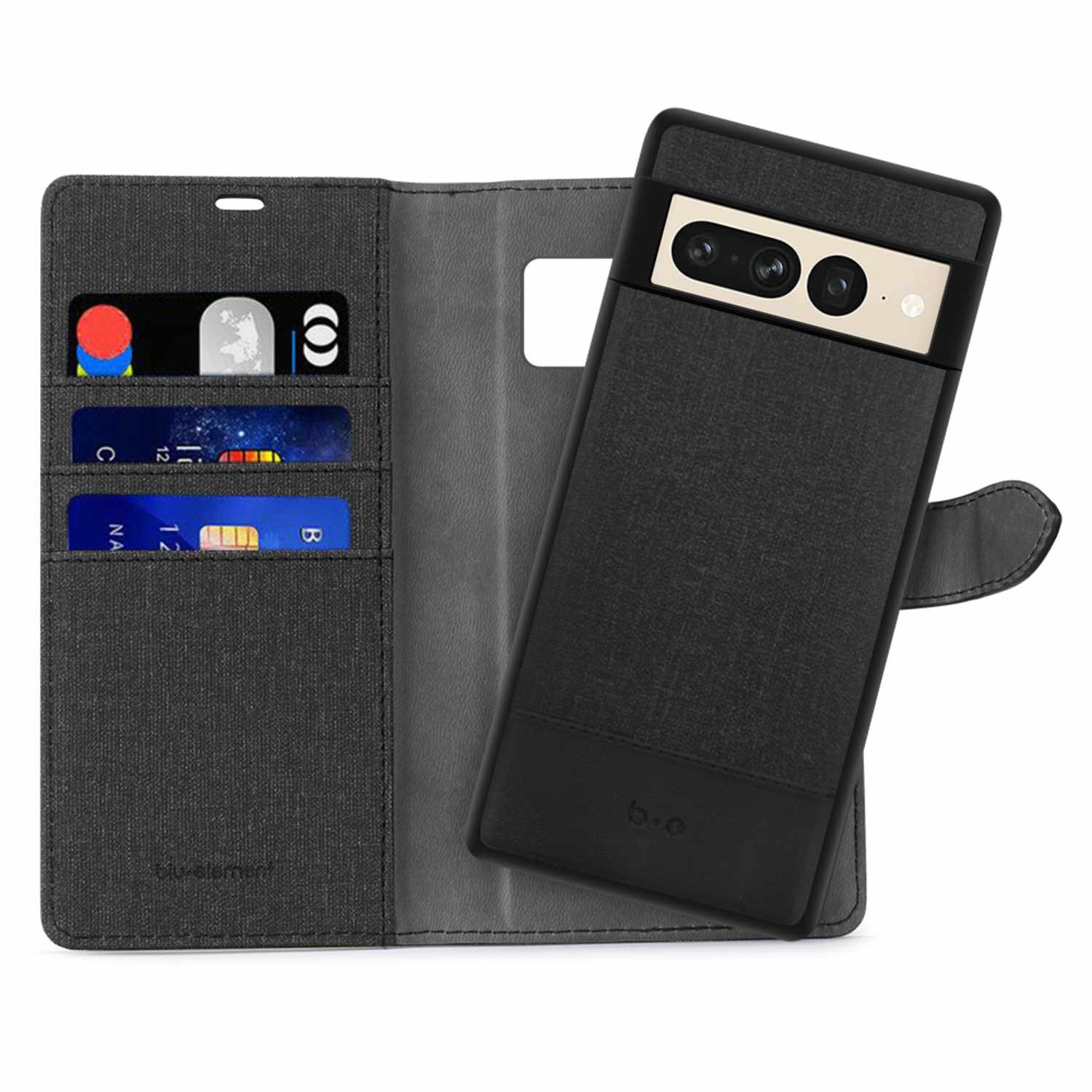 2 in 1 Folio Case Black/Black for Google Pixel 7 Pro Cases Blu Element 