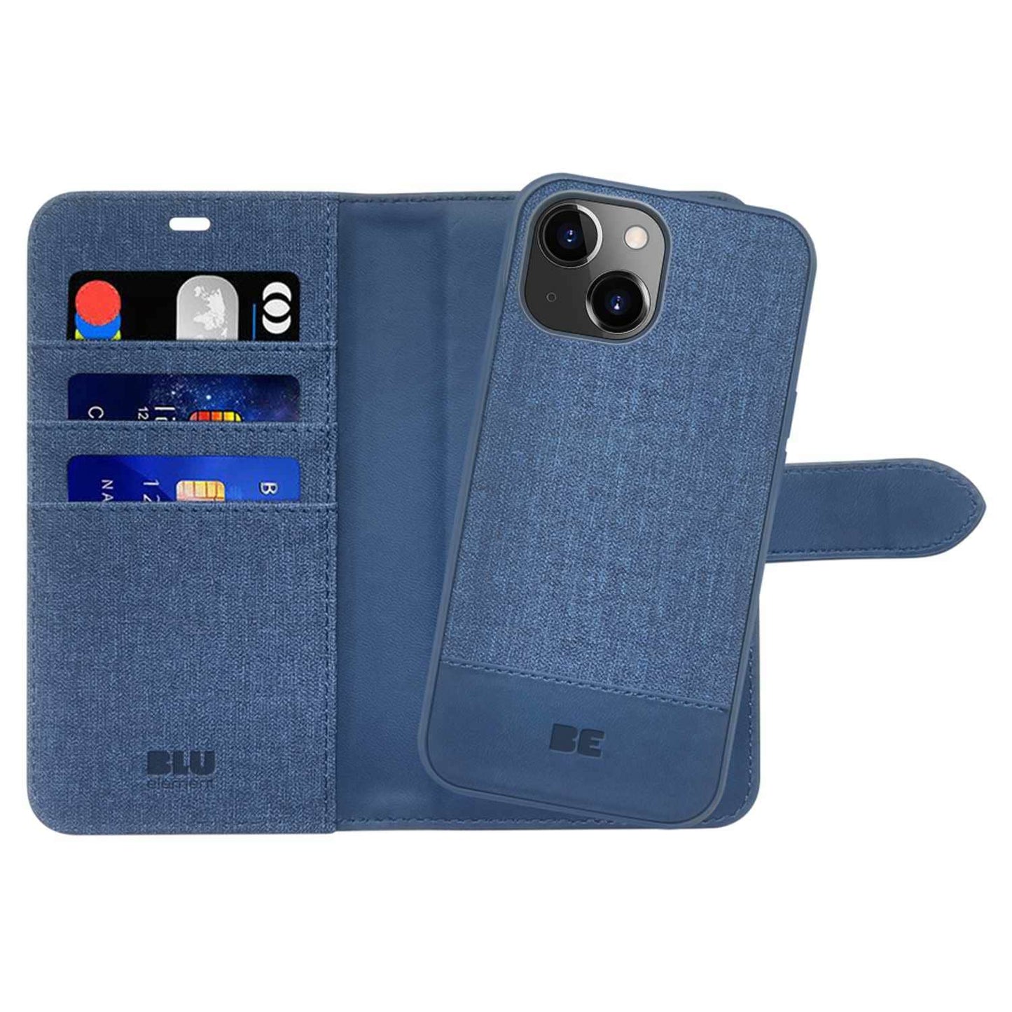 Folio 2 in 1 Case Lazuli Blue for iPhone 15/14/13 Cases Blu Element 