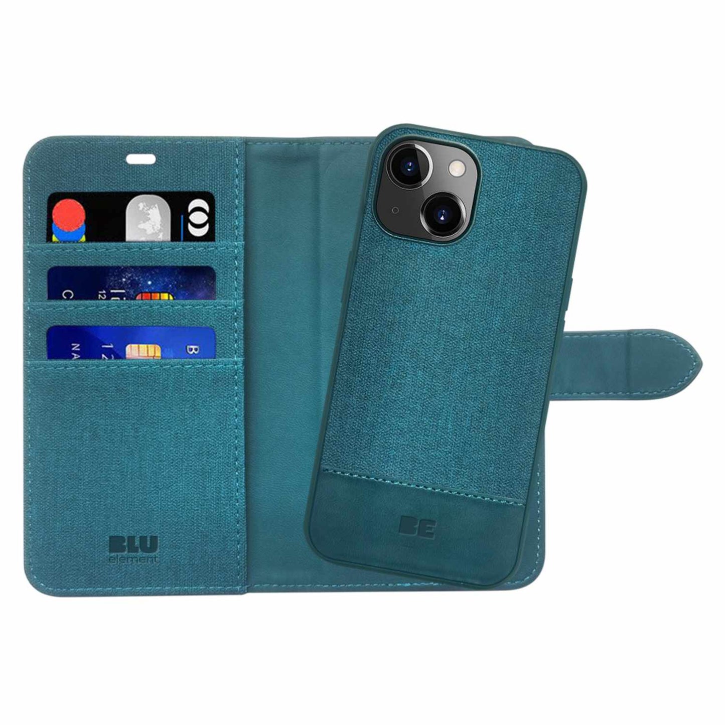 Folio 2 in 1 Case Teal Green for iPhone 15/14/13 Cases Blu Element 