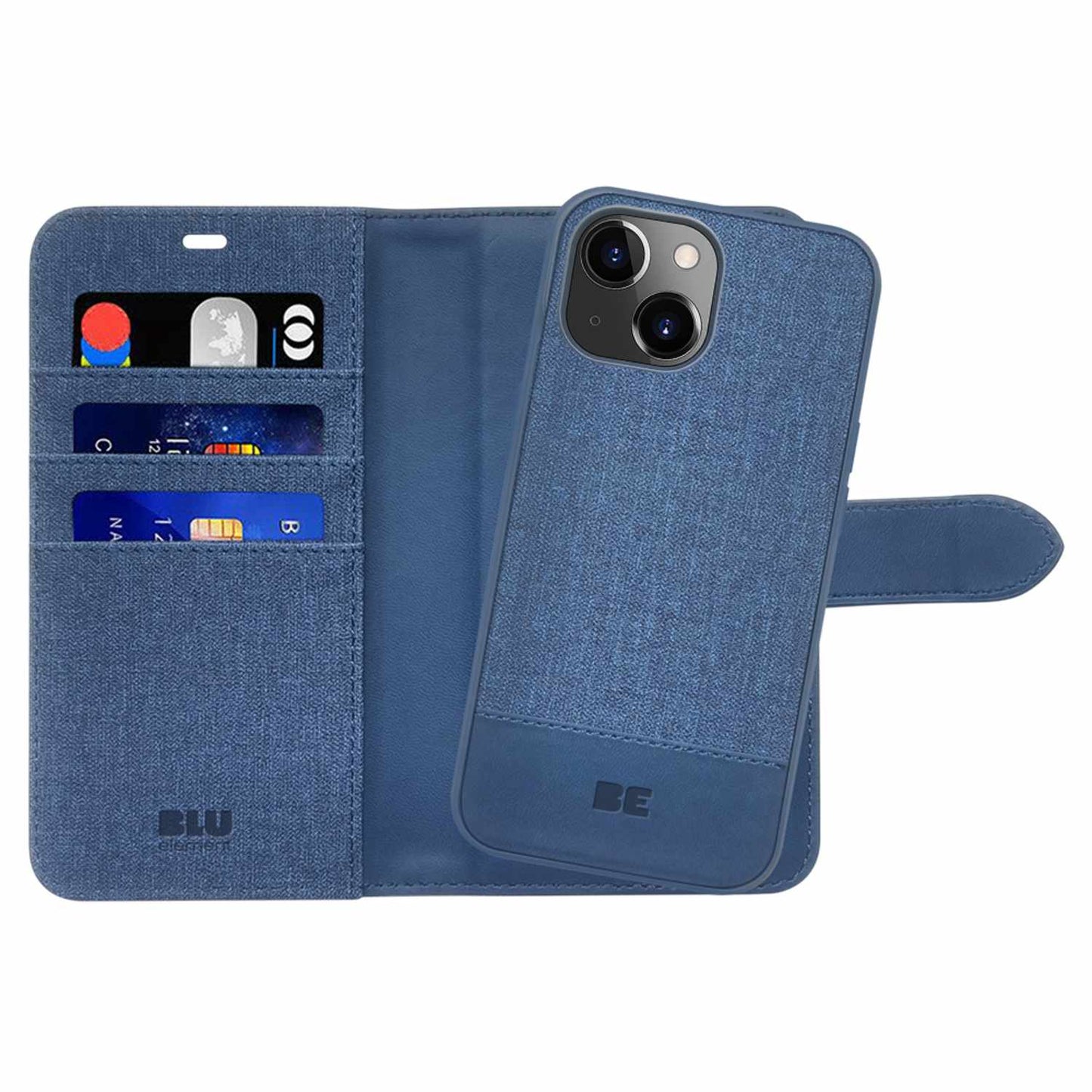 Folio 2 in 1 Case with MagSafe Lazuli Blue for iPhone 15 Plus/14 Plus Cases Blu Element 