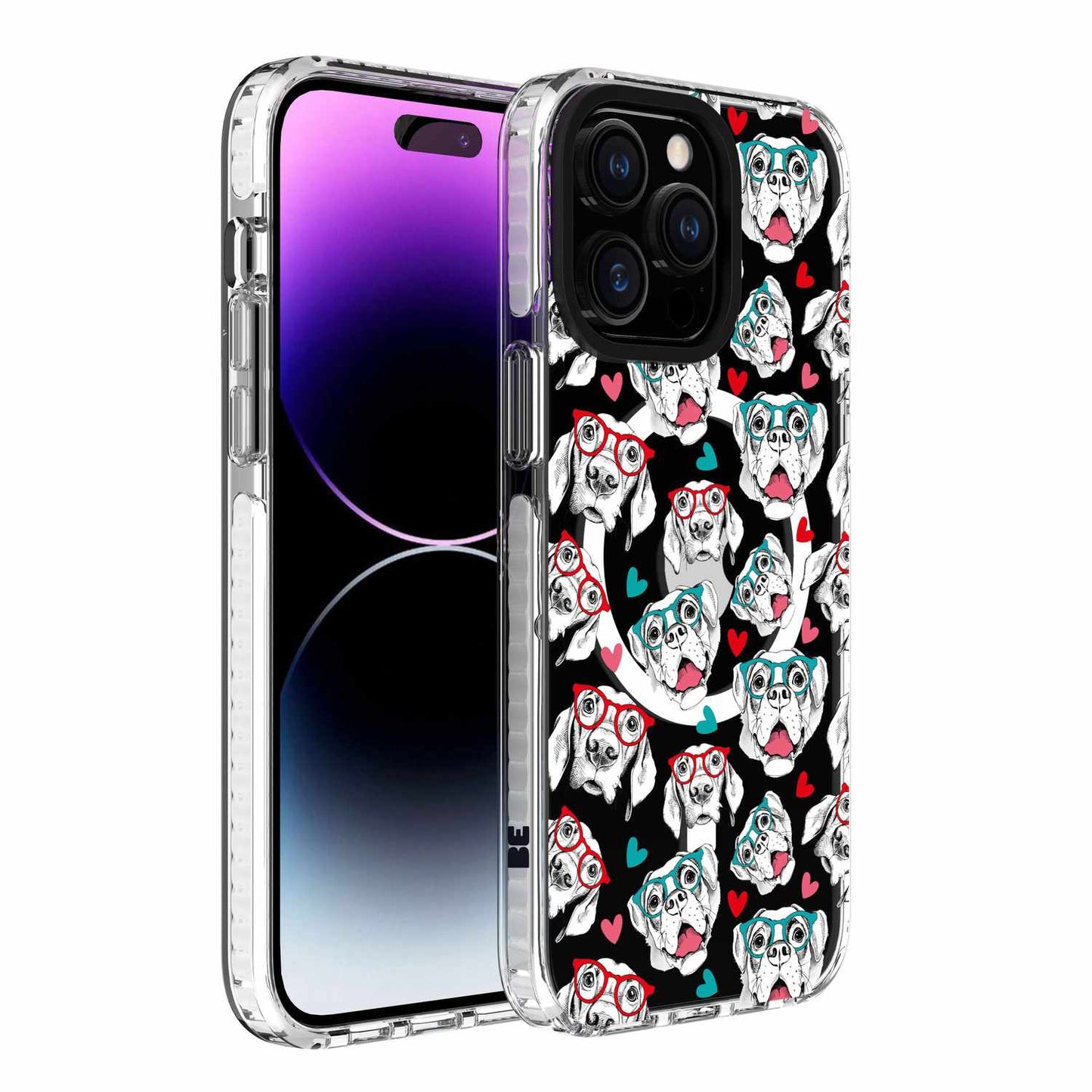 Chromatic Print MagSafe Case Dog Pattern for iPhone 15 Pro