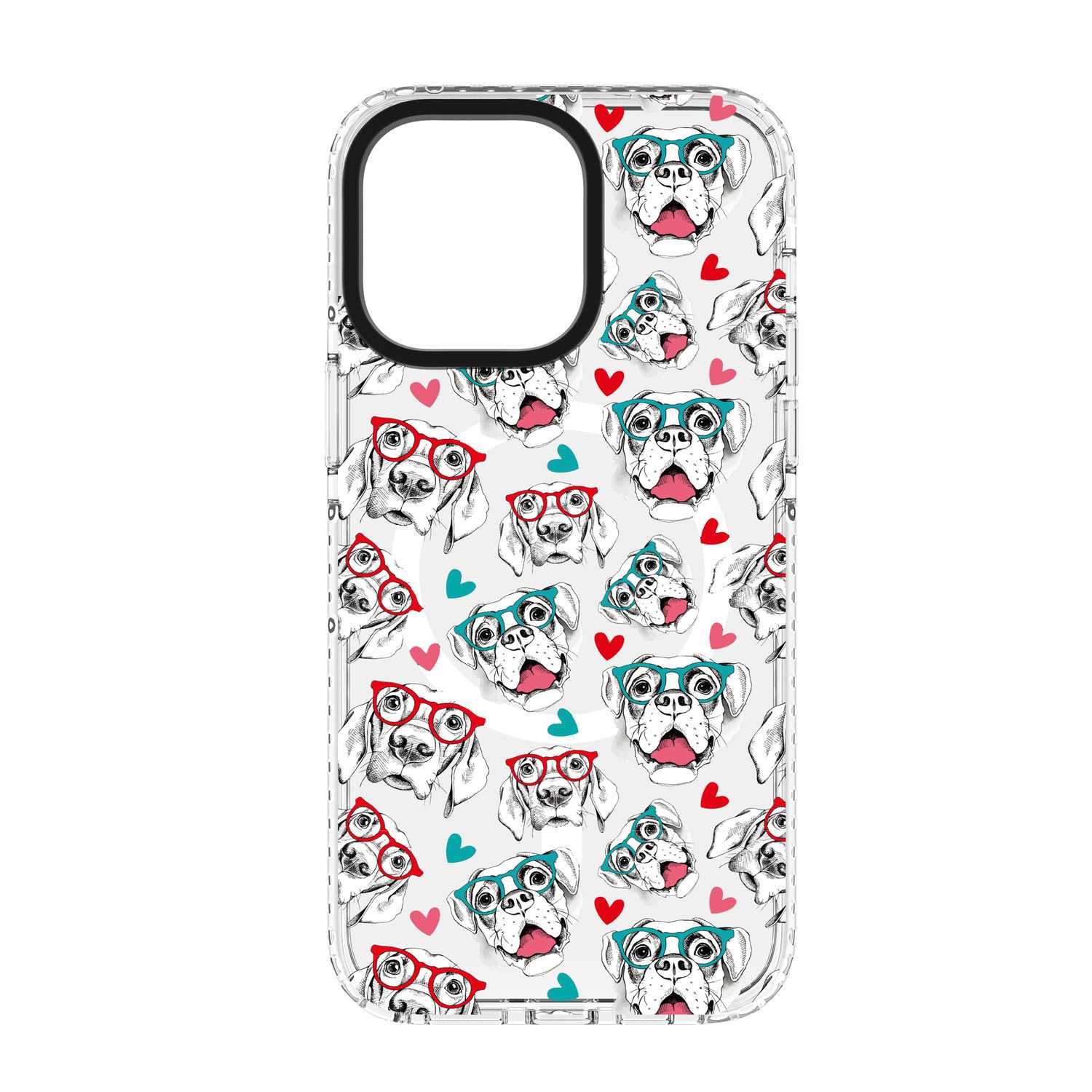 Chromatic Print MagSafe Case Dog Pattern for iPhone 15/14/13 Cases Blu Element 