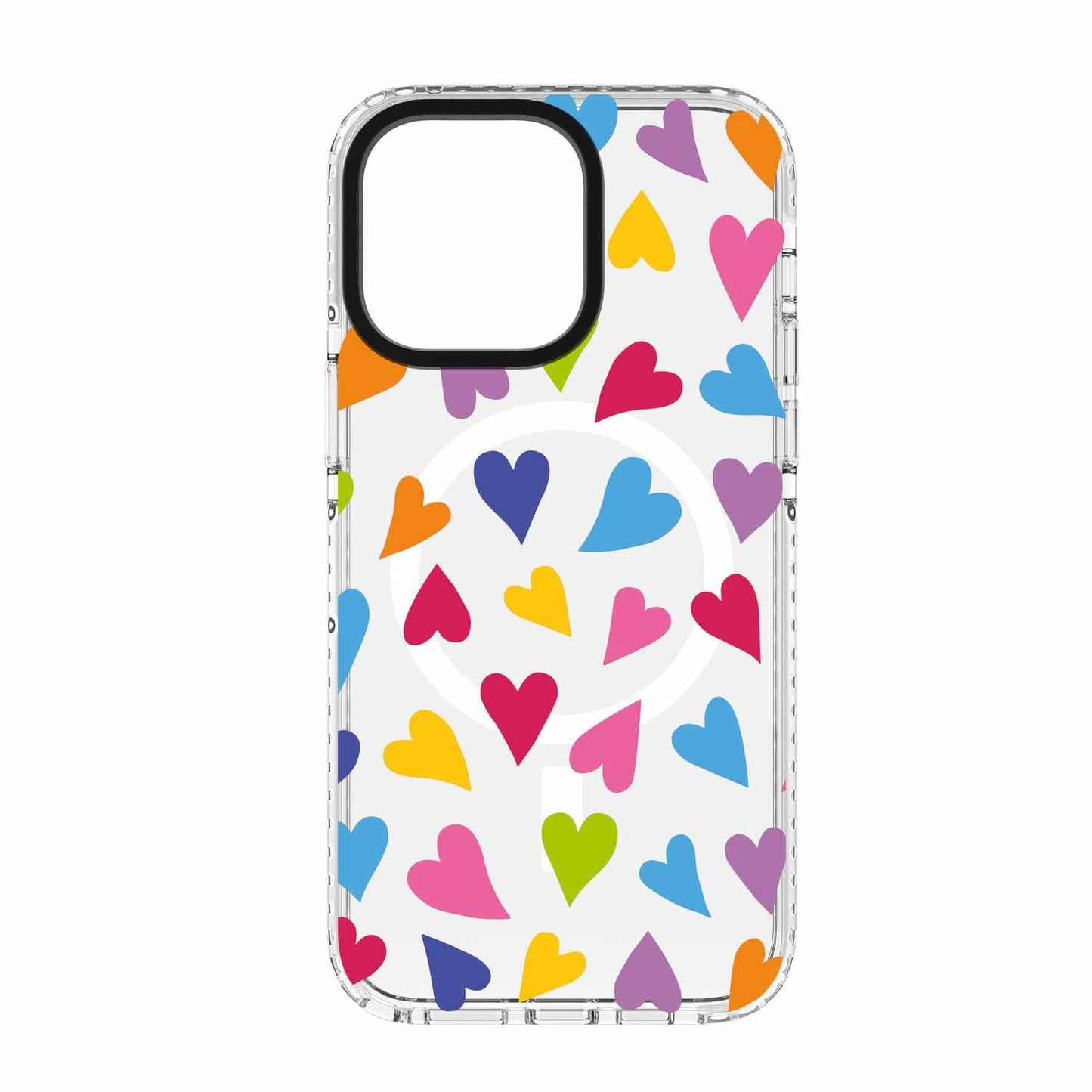 Chromatic Print MagSafe Case Brights Hearts for iPhone 15/14/13