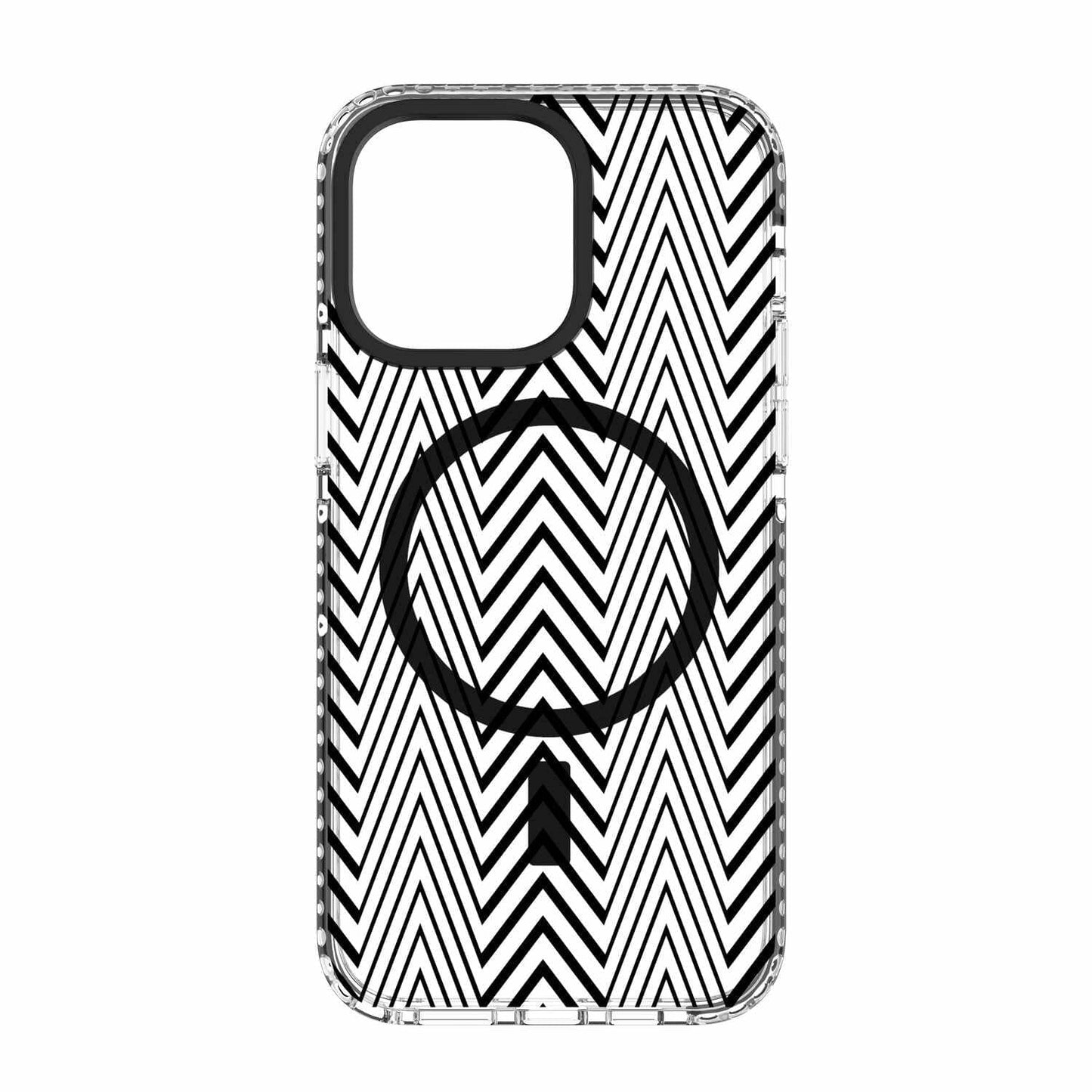 Chromatic Print MagSafe Case Black warped Lines for iPhone 15/14/13 Cases Blu Element 