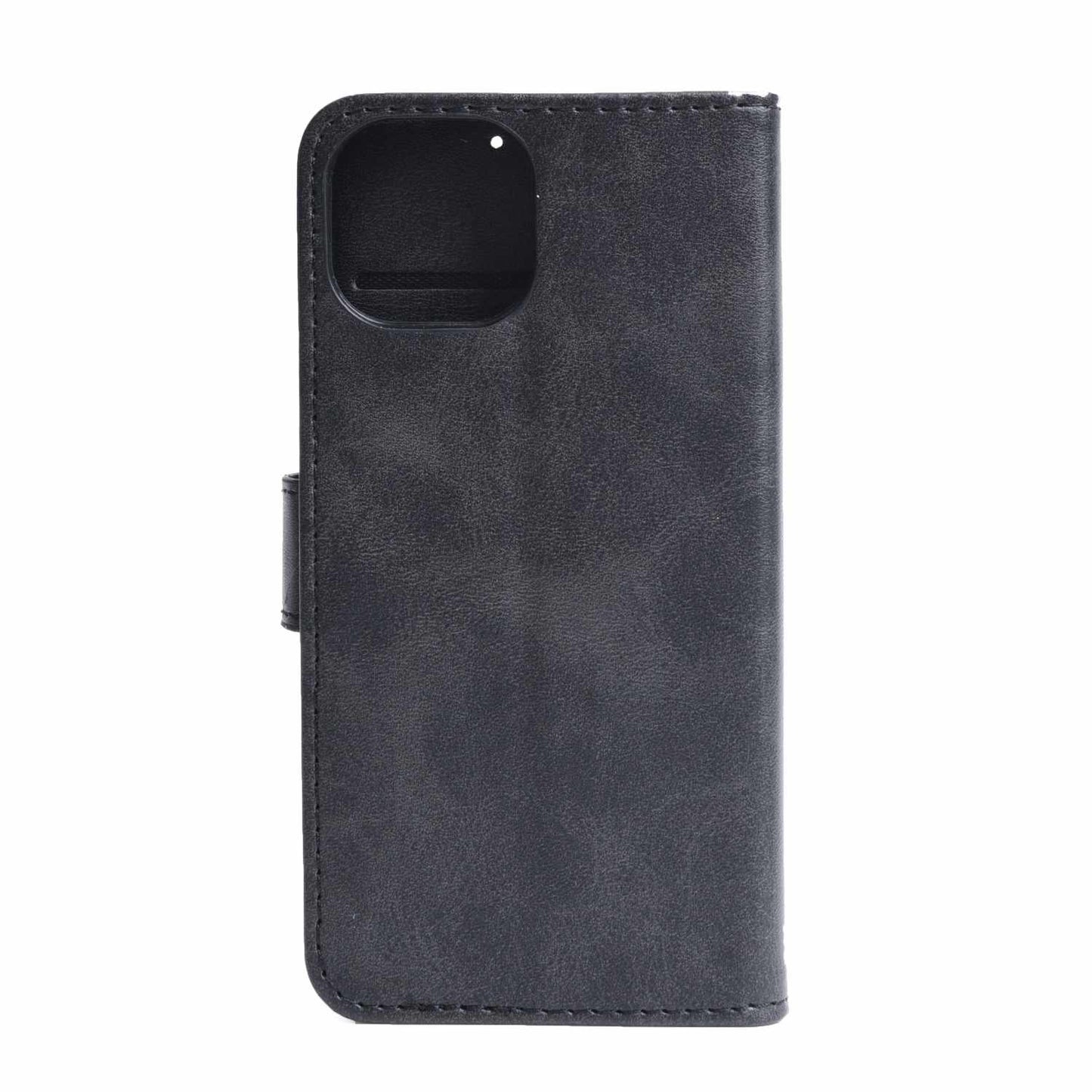 Faux Leather Folio Case w/TPU Gelskin Black for iPhone 16e/15/14/13