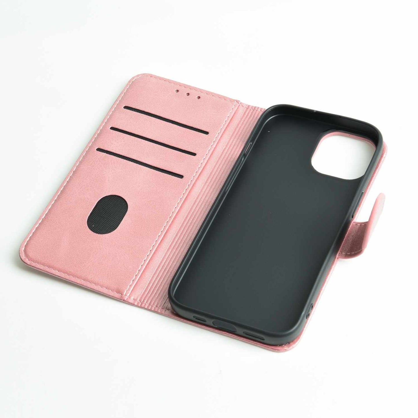 Faux Leather Folio Case w/TPU Gelskin Dusty Pink for iPhone 15/14/13