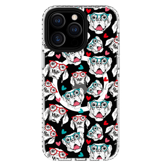 Chromatic Print MagSafe Case Dog Pattern for iPhone 15 Pro