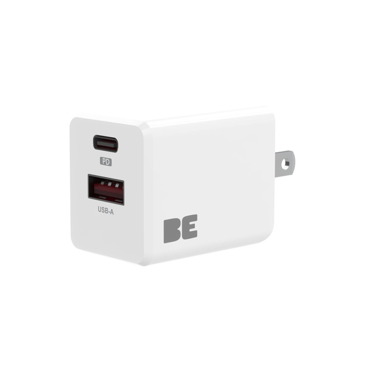 Wall Charger Dual USB-C 20W PD and USB A White