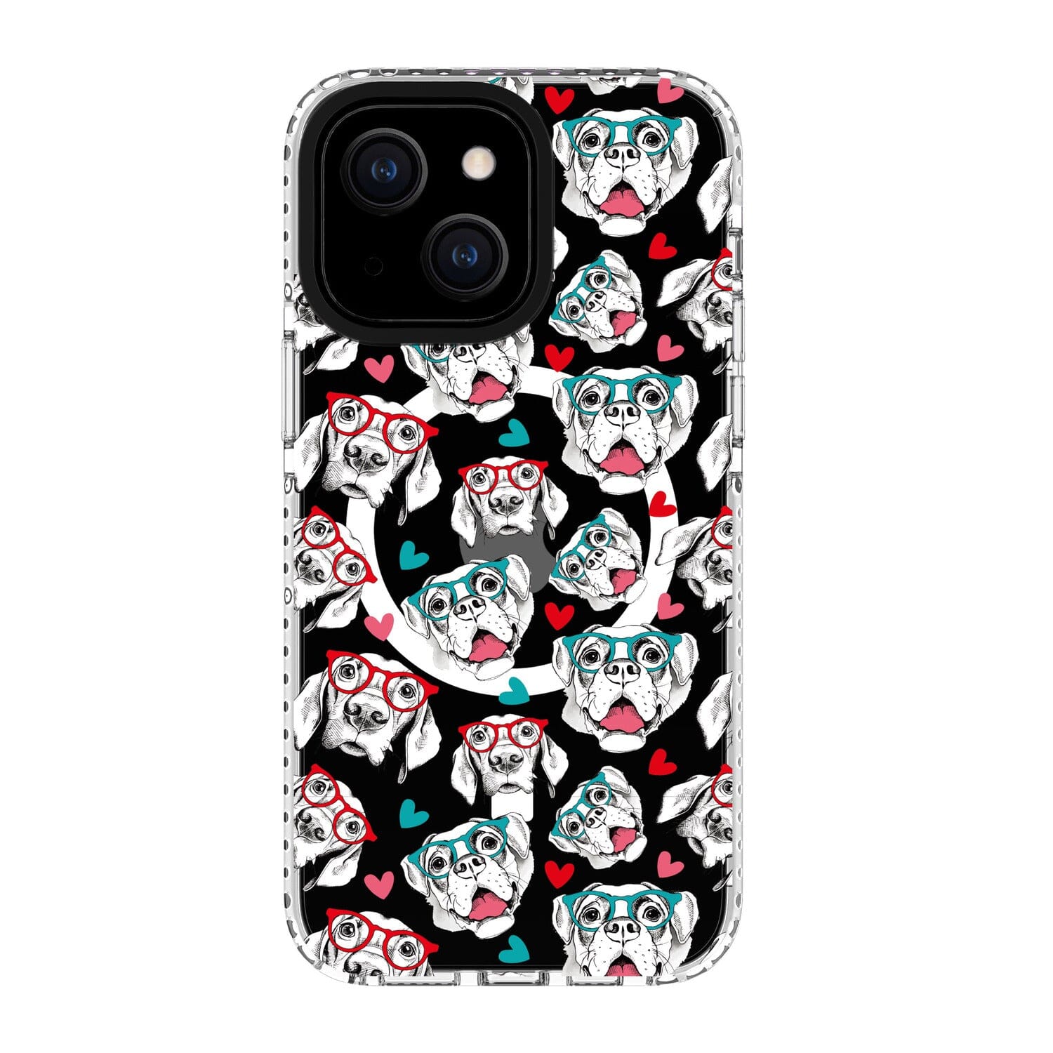 Chromatic Print MagSafe Case Dog Pattern for iPhone 15/14/13 Cases Blu Element 