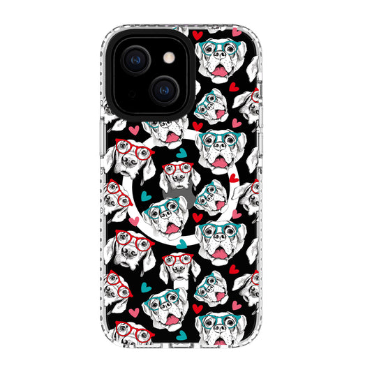 Chromatic Print MagSafe Case Dog Pattern for iPhone 15/14/13