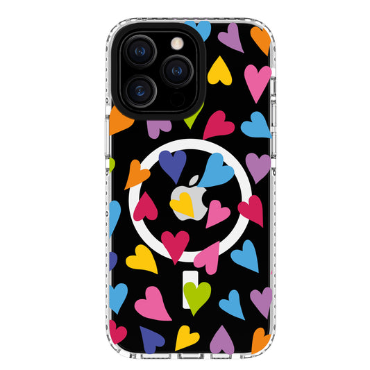 Chromatic Print MagSafe Case Brights Hearts for iPhone 15 Pro Cases Blu Element 