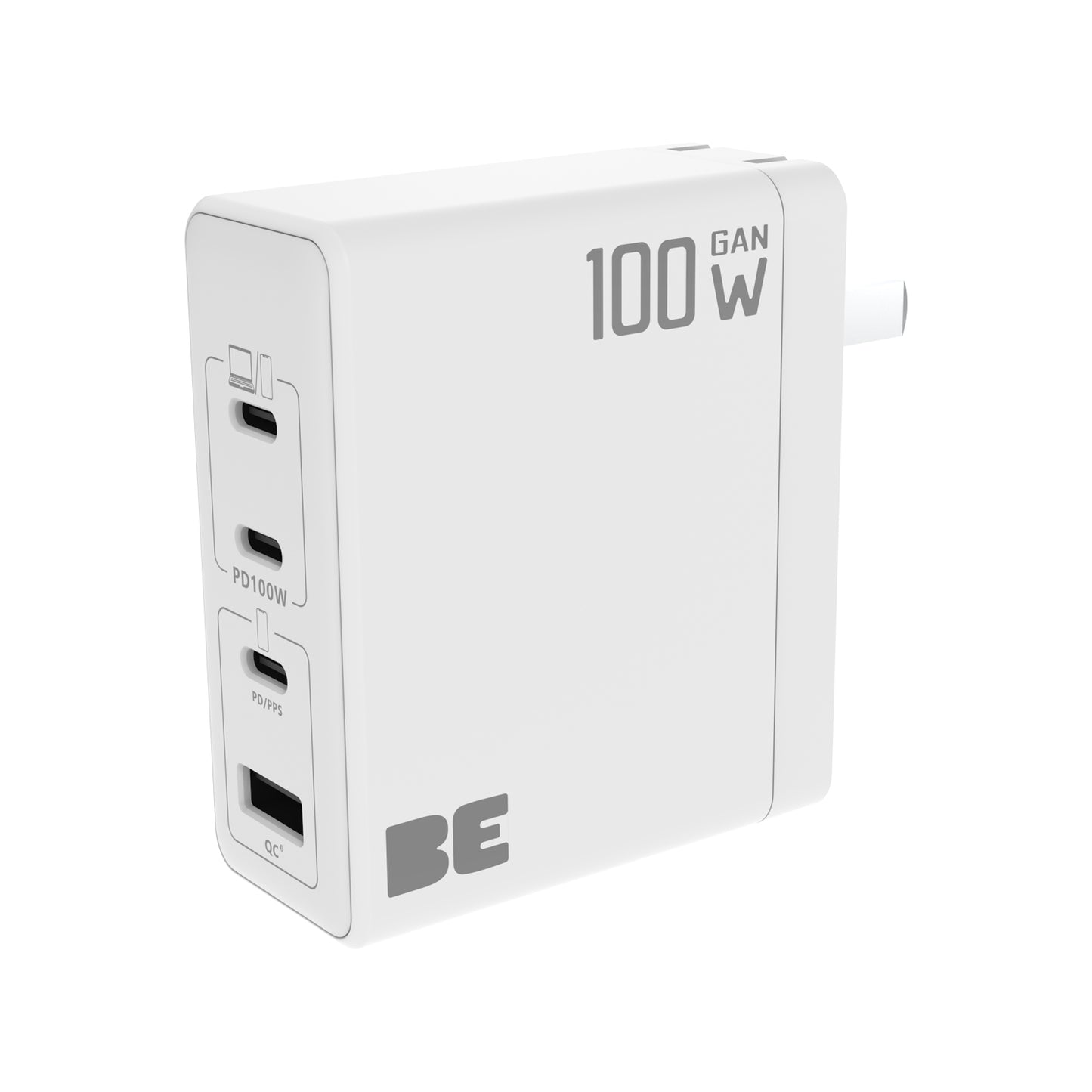 Wall Charger Multi Port GaN 100W PD & QC3 Black