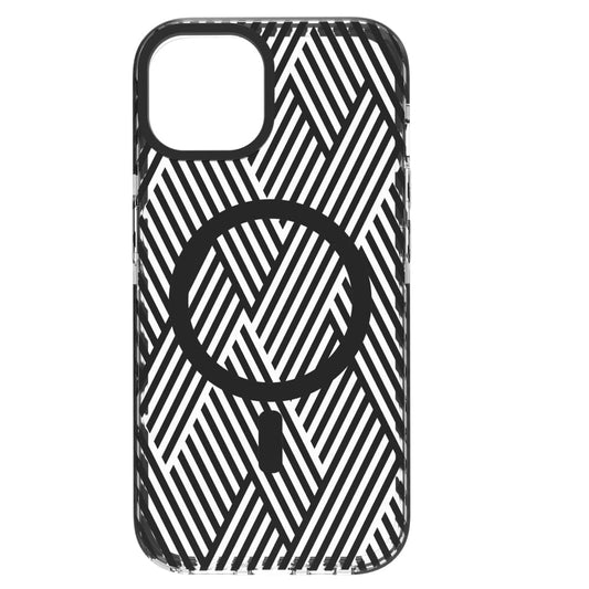 Elita Clear Print Braid Check Pattern MagSafe Case Clear/Black for iPhone 14/13 Cases Blu Element 