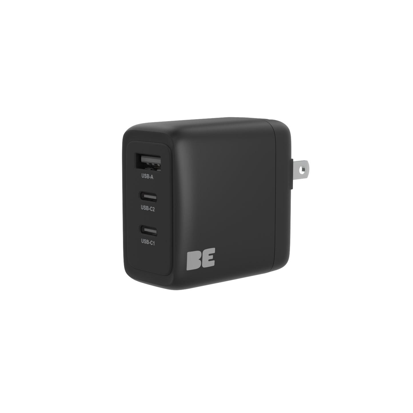 Wall Charger 3 Port 65W Power Delivery 2USB-C and USB-A Black Matte