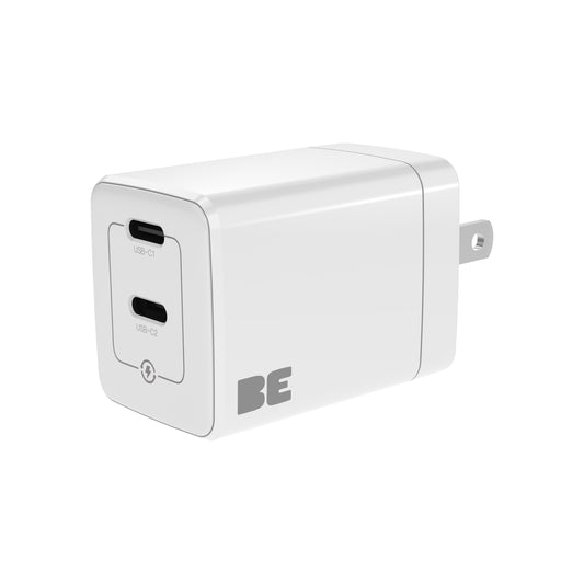 Wall Charger Dual USB-C GaN 35W PD and PPS White