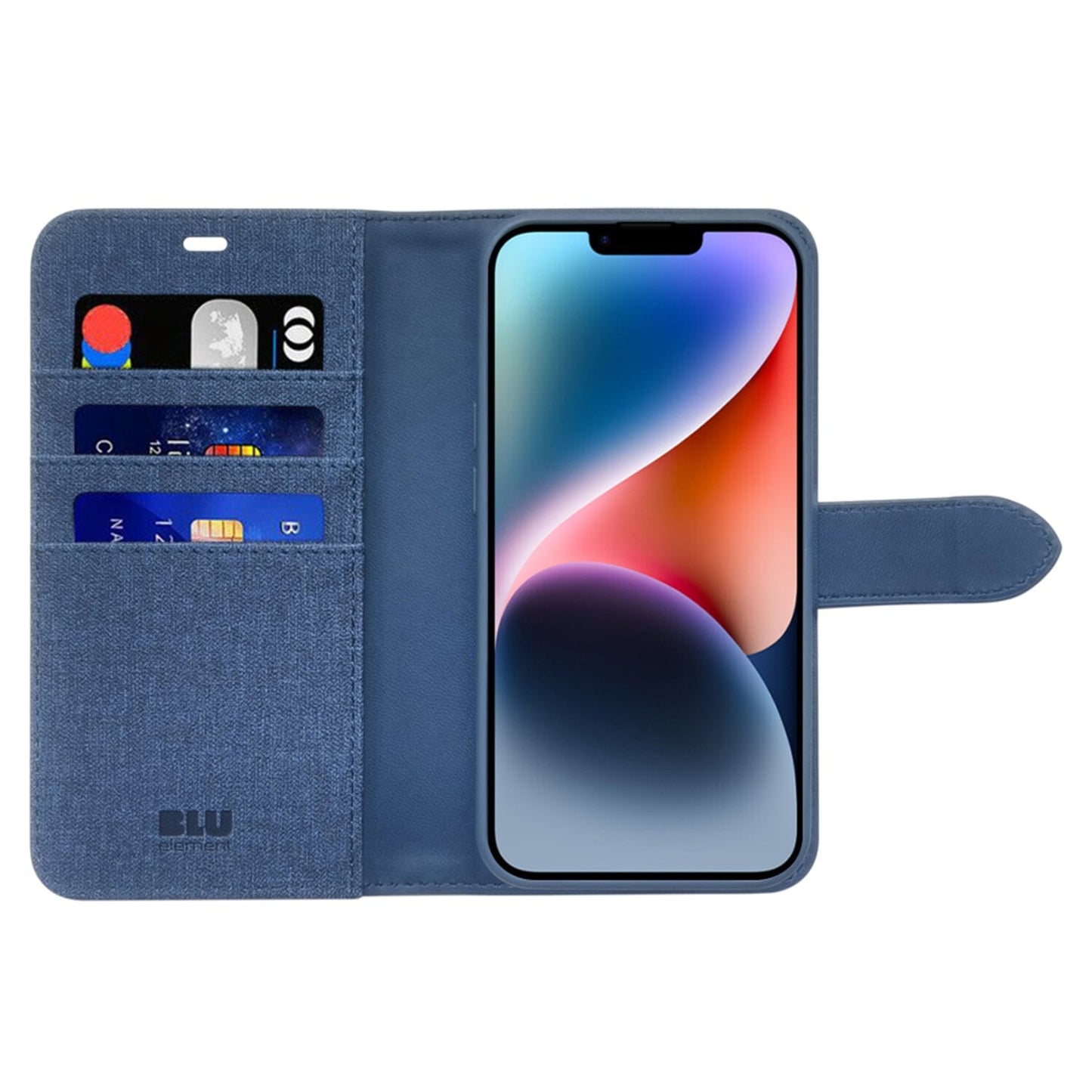 Folio 2 in 1 Case with MagSafe Lazuli Blue for iPhone 15 Plus/14 Plus Cases Blu Element 