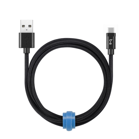 Braided Charge/Sync USB-C to USB-A Cable 6ft Black