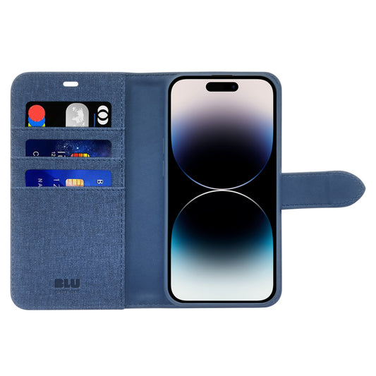 Folio 2 in 1 Case with MagSafe Lazuli Blue for iPhone 15 Pro Max Cases Blu Element 